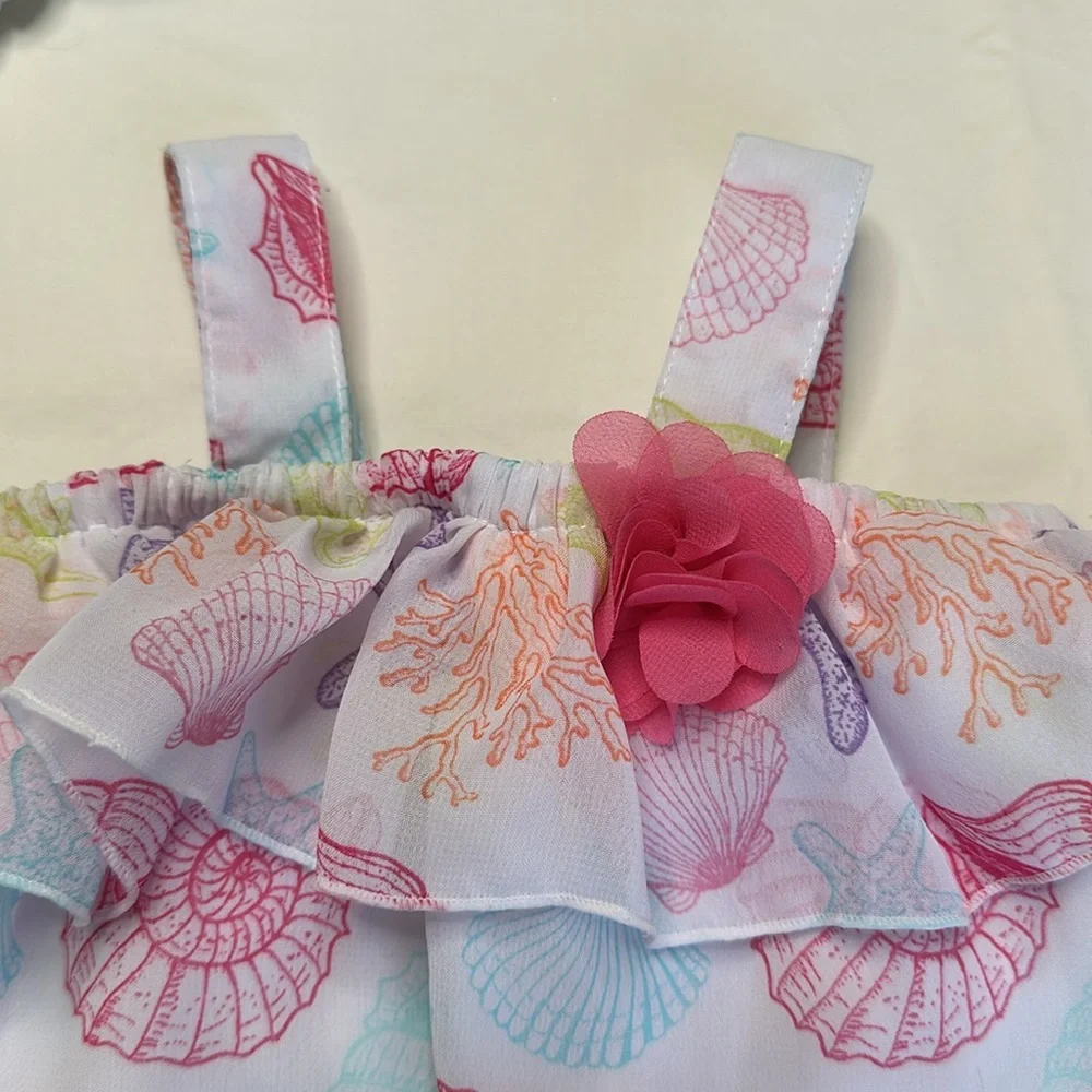 Baby Essentials Set of Three Baby Onesies size 9 months  - Pink, White, and Blue